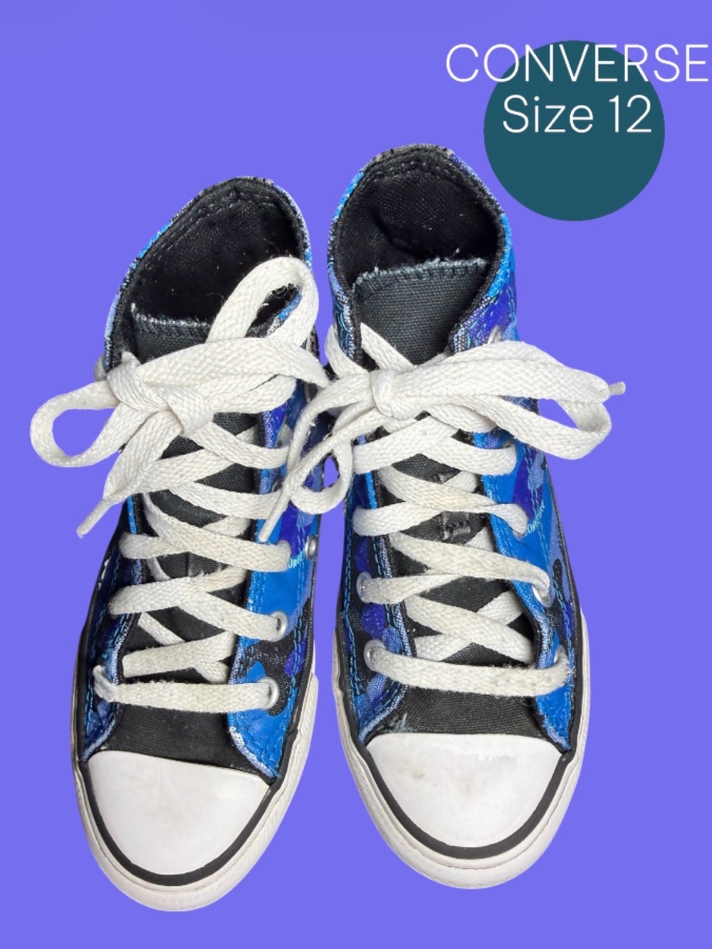 Converse Chuck Taylor All Star Sneakers  Camouflage Print Blue Children’s Size12